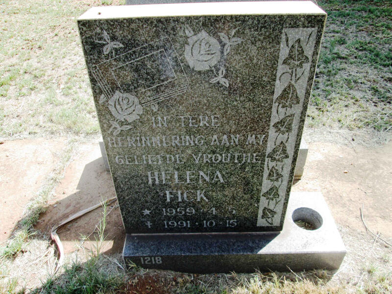 FICK Helena 1959-1991