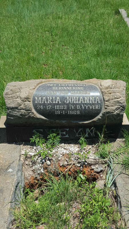 STEYN Maria Johanna nee V.D. VYVER 1883-1969