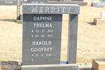 MERRITT Harold Godfrey 1926- & Daphne Thelma 1927-1977