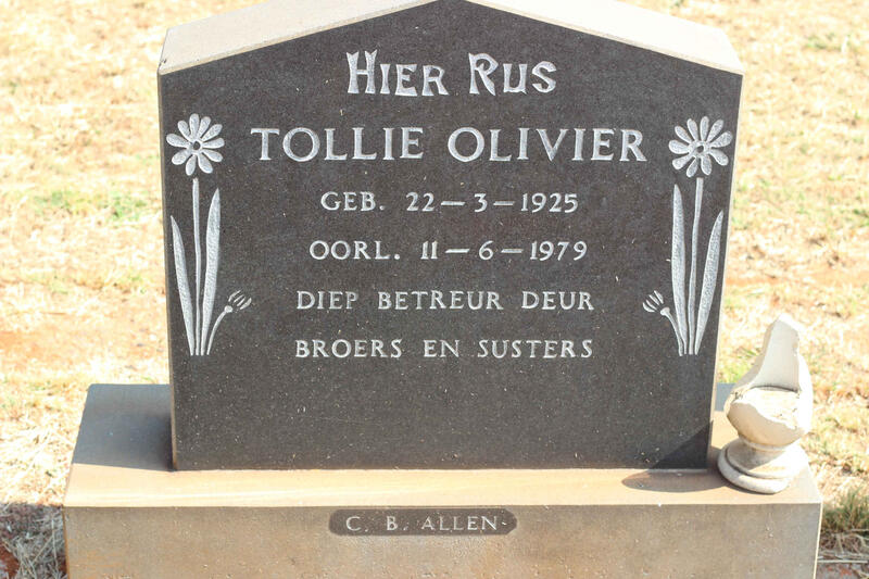 OLIVIER Tollie 1925-1979