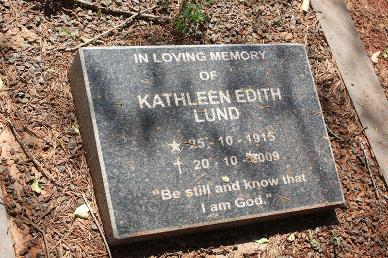 LUND Kathleen Edith 1915-2009