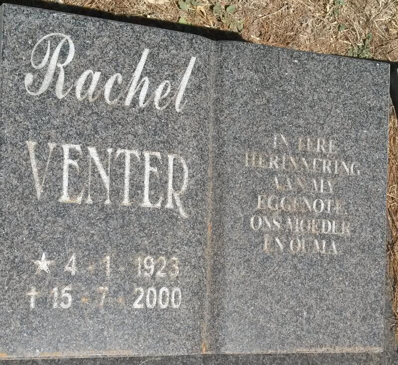 VENTER Rachel 1923-2000
