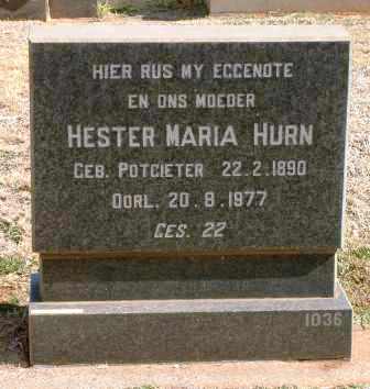 HURN Hester Maria nee POTGIETER 1890-1977