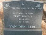 BERG Ernst Hendrik, van den 1898-1981