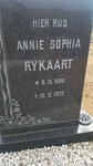 RYKAART Annie Sophia 1886-1972