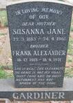GARDINER Susanna Jane 1883-1961 :: GARDINER Frank Alexander 1915-1971