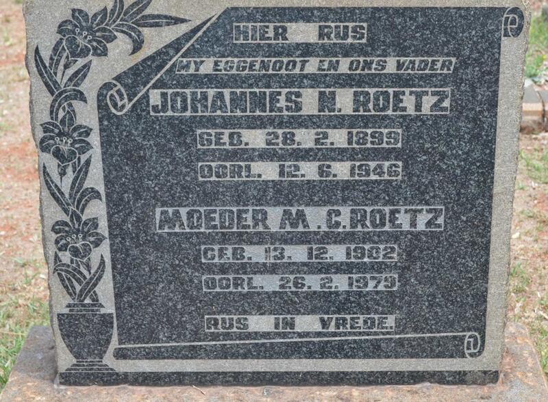 ROETZ Johannes N. 1899-1946 & M.C. 1902-1979