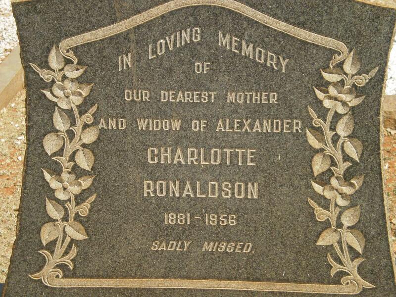 RONALDSON Charlotte 1881-1956