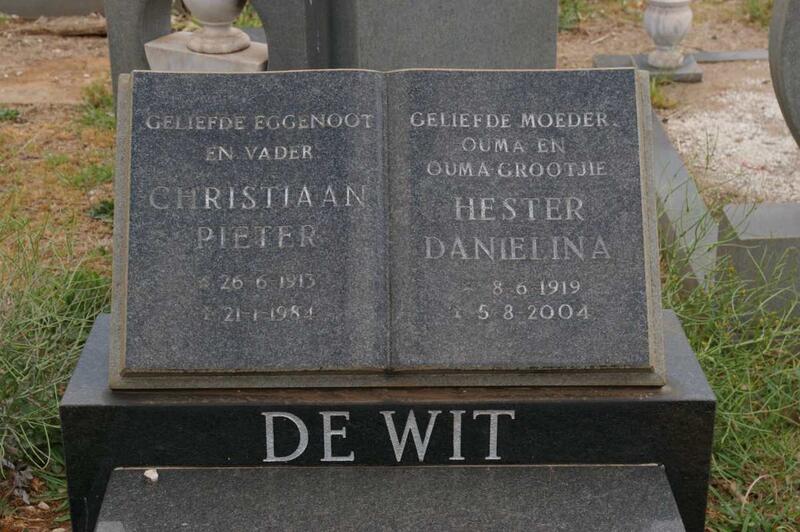 WIT Christiaan Pieter, de 1913-1984 & Hester Danielina 1919-2004