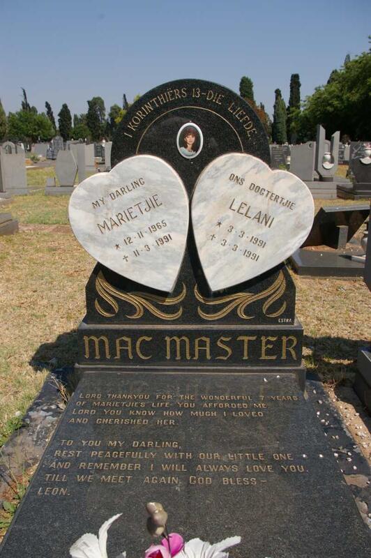 MAC MASTER Marietjie 1965-1991 :: MAC MASTER Lelani 1991-1991