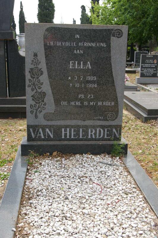 HEERDEN Ella, van 1909-1994