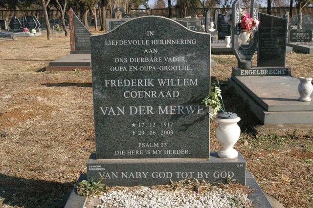 MERWE Frederik Willem Coenraad, van der 1917-2003
