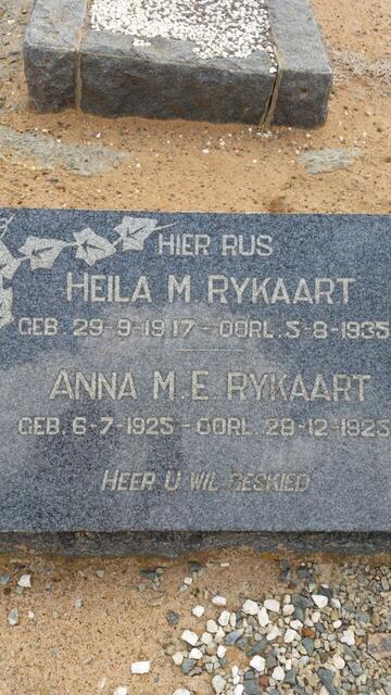 RYKAART Heila M. 1917-1935 :: RYKAART Anna M.E. 1925-1925