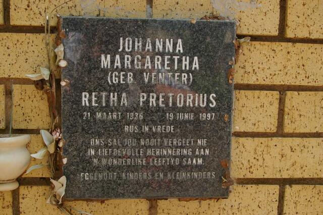PRETORIUS Johanna Margaretha nee VENTER 1936-1997