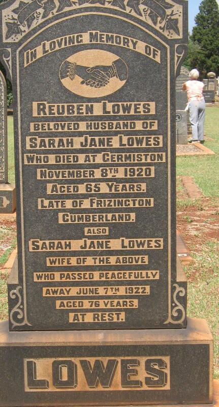 LOWES Reuben -1920 & Sarah Jane -1922