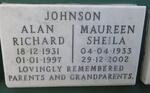 JOHSON Alan Richard 1931-1997 & Maureen Sheila 1933-2002