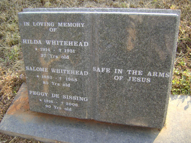 WHITEHEAD Salome 1883-1968 :: WHITEHEAD Hilda 1914-1951 :: DE SISSING Peggy 1916-2006