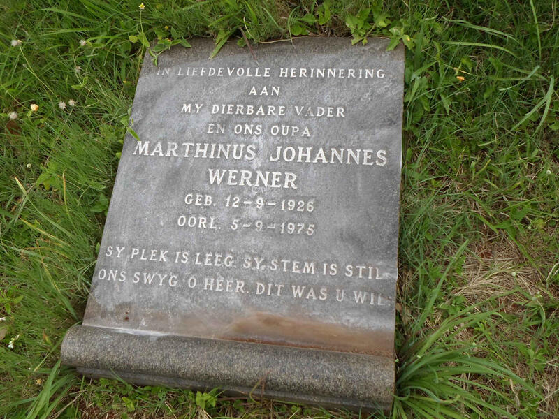 WERNER Marthinus Johannes 1926-1975
