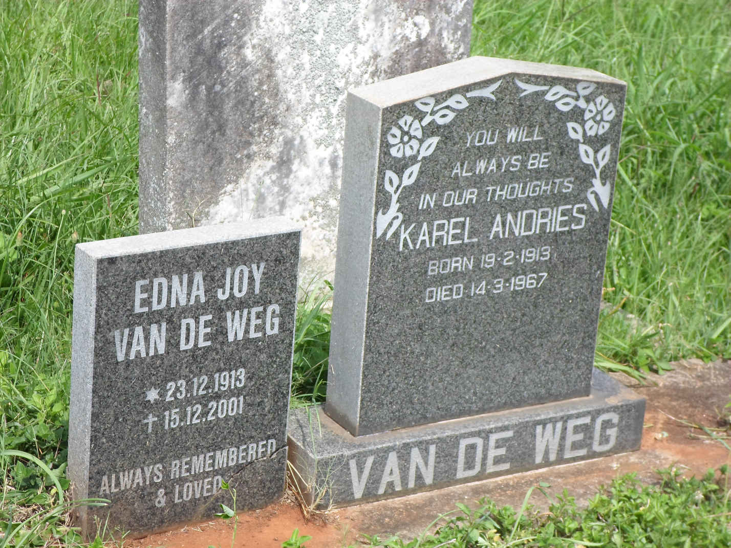 WEG Karel Andries, van de 1913-1967 & Edna Joy 1913-2001