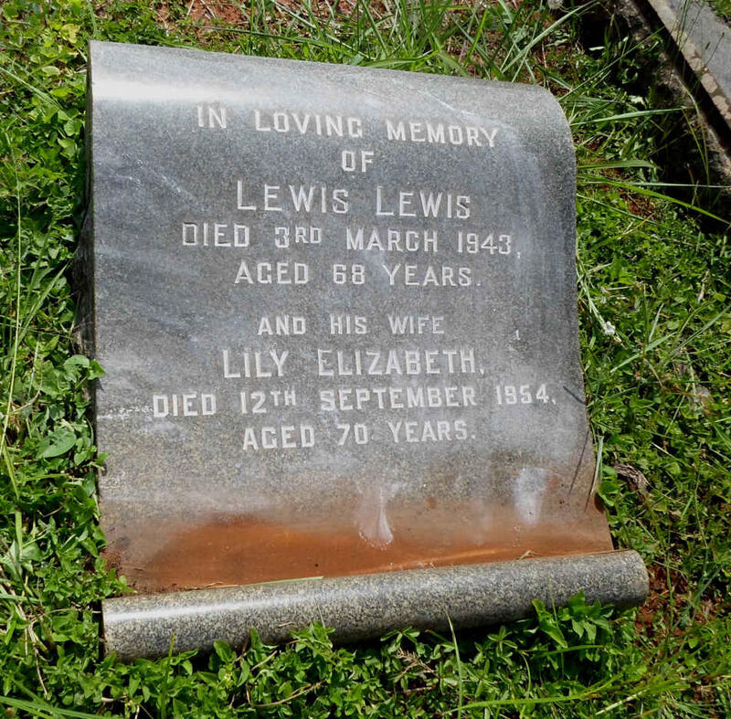 LEWIS Lewis -1943 & Lily Elizabeth -1954