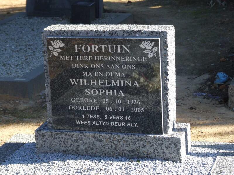 FORTUIN Wilhelmina Sophia 1936-2005