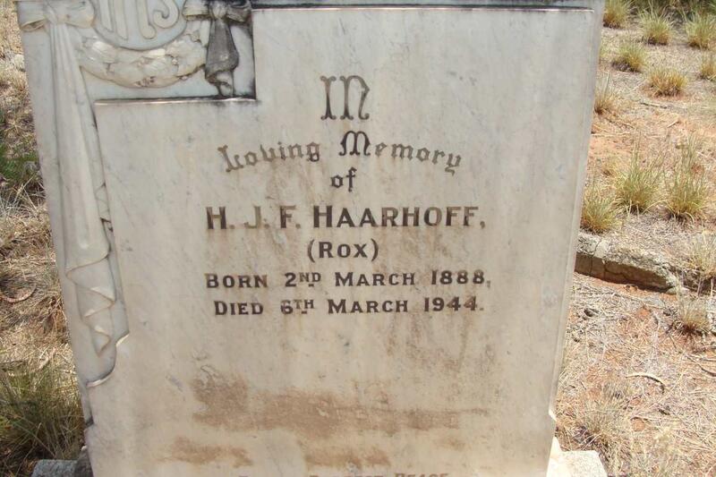 HAARHOFF H.J.F. 1888-1944