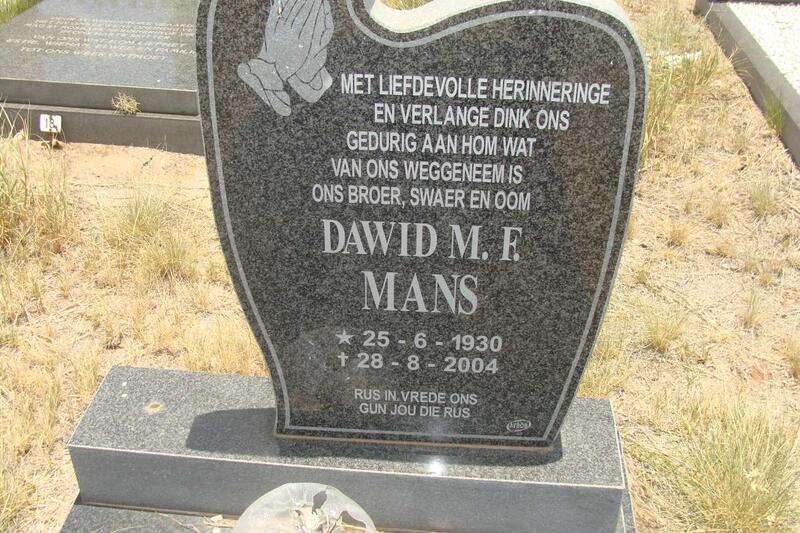 MANS Dawid M.F. 1930-2004