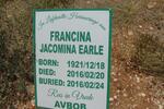 EARLE Francina Jacomina 1921-2016