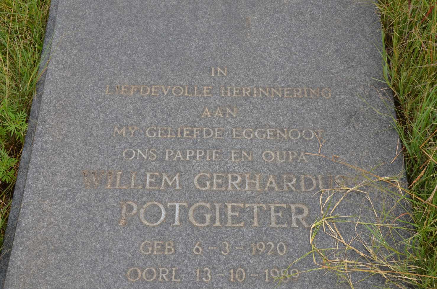 POTGIETER Willem Gerhardus 1920-1989