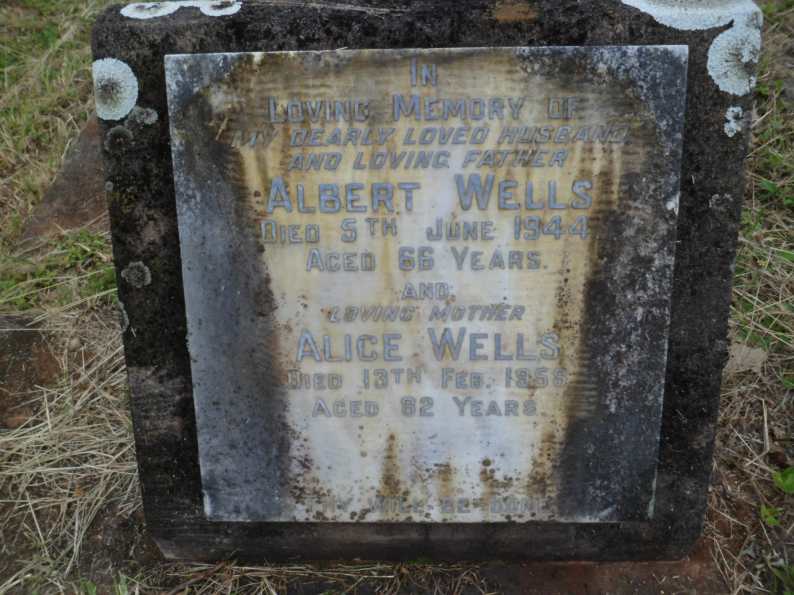 WELLS Albert -1944 & Alice -1958