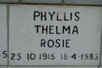 ROSIE Phyllis Thelma 1915-1985