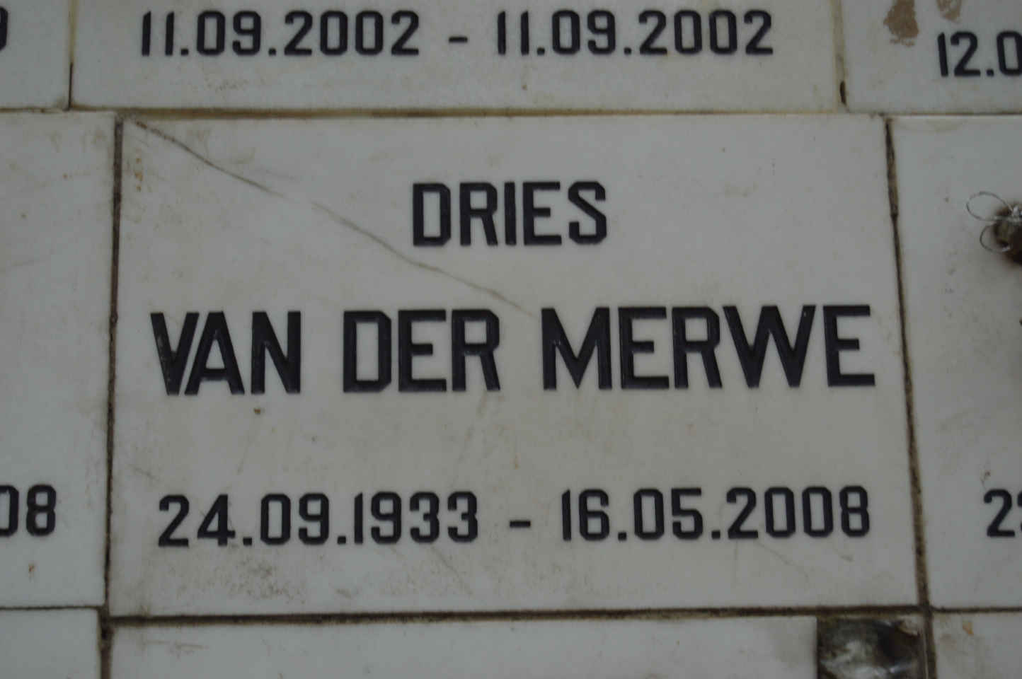 MERWE Dries, van der 1933-2008