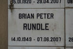 RUNDLE Brian Peter 1949-2007
