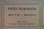 ROBINSON Patsy 1942-2013