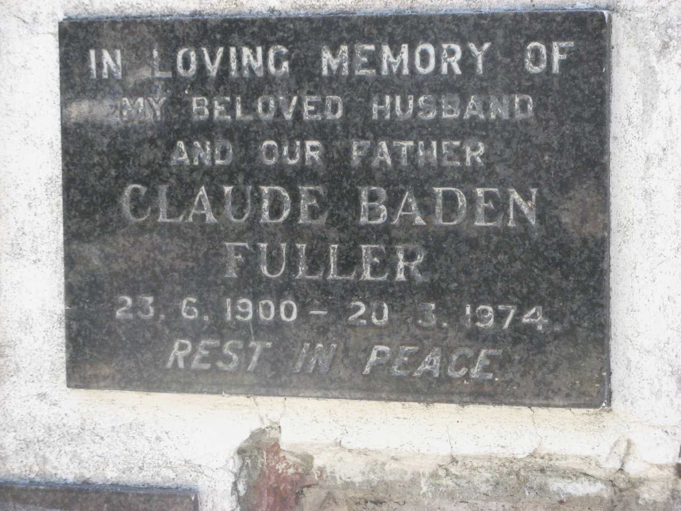 FULLER Claude Baden 1900-1974