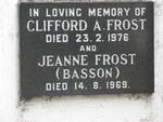 FROST Clifford A. -1976 & Jeanne BASSON  -1969