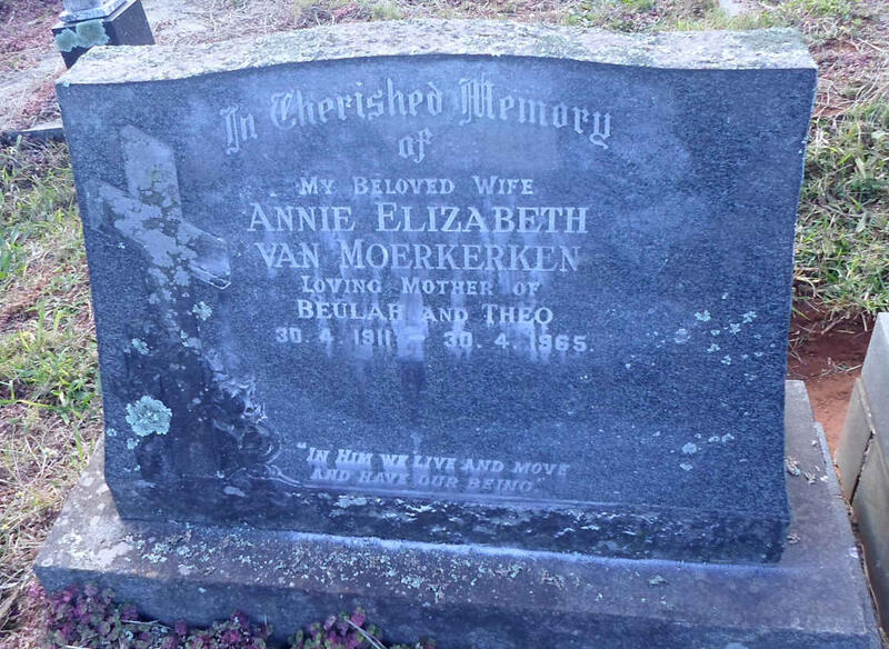 MOERKERKEN Annie Elizabeth, van 1911-1965