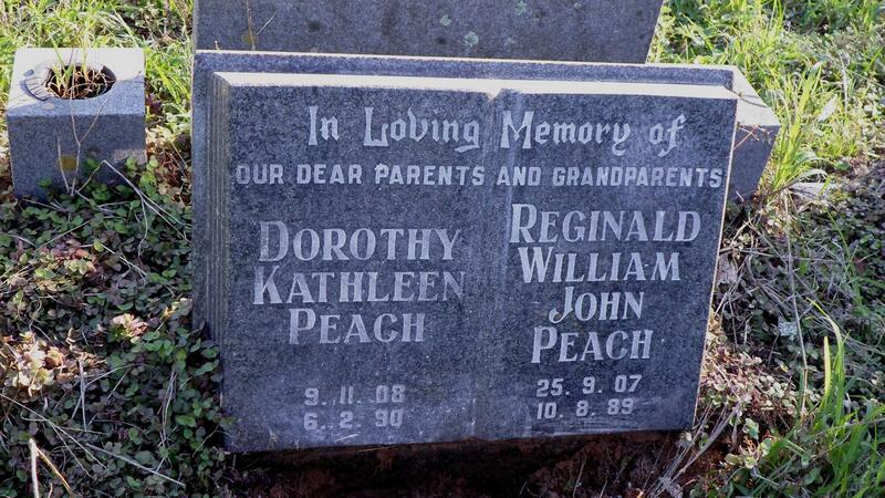PEACH Reginald William John 1907-1989 & Dorothy Kathleen 1908-1990