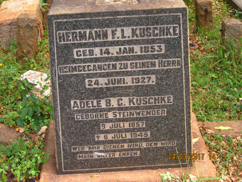 KUSCHKE Hermann F.L. 1853-1927 & Adele B.C. STEINWENDER 1857-1945