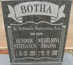 BOTHA Hendrik Stephanus 1926-2007 & Wilhelmina Johanna 1935-2015