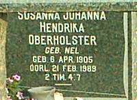 OBERHOLSTER Susanna Johanna Hendrika nee NEL 1905-1989