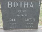 BOTHA Joel 1879-1947 & Lettie 1881-1947