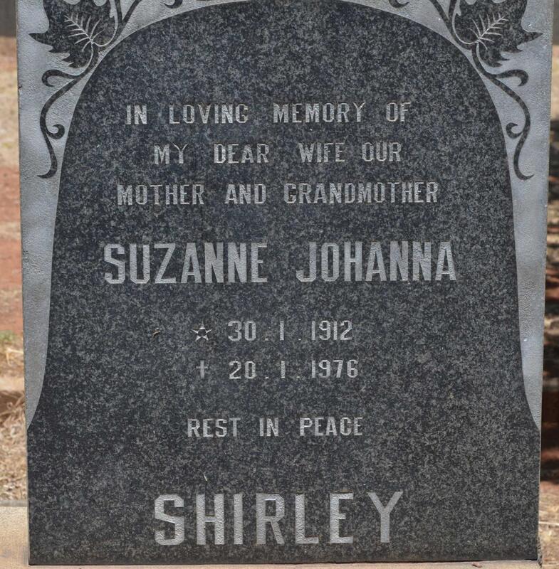 SHIRLEY Suzanne Johanna 1912-1976