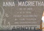 ARNOTT Anna Magrietha 1920-1975
