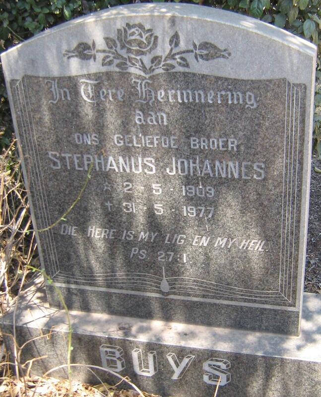 BUYS Stephanus Johannes 1909-1977