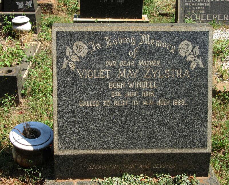 ZYLSTRA Violet May nee WINDELL 1885-1968