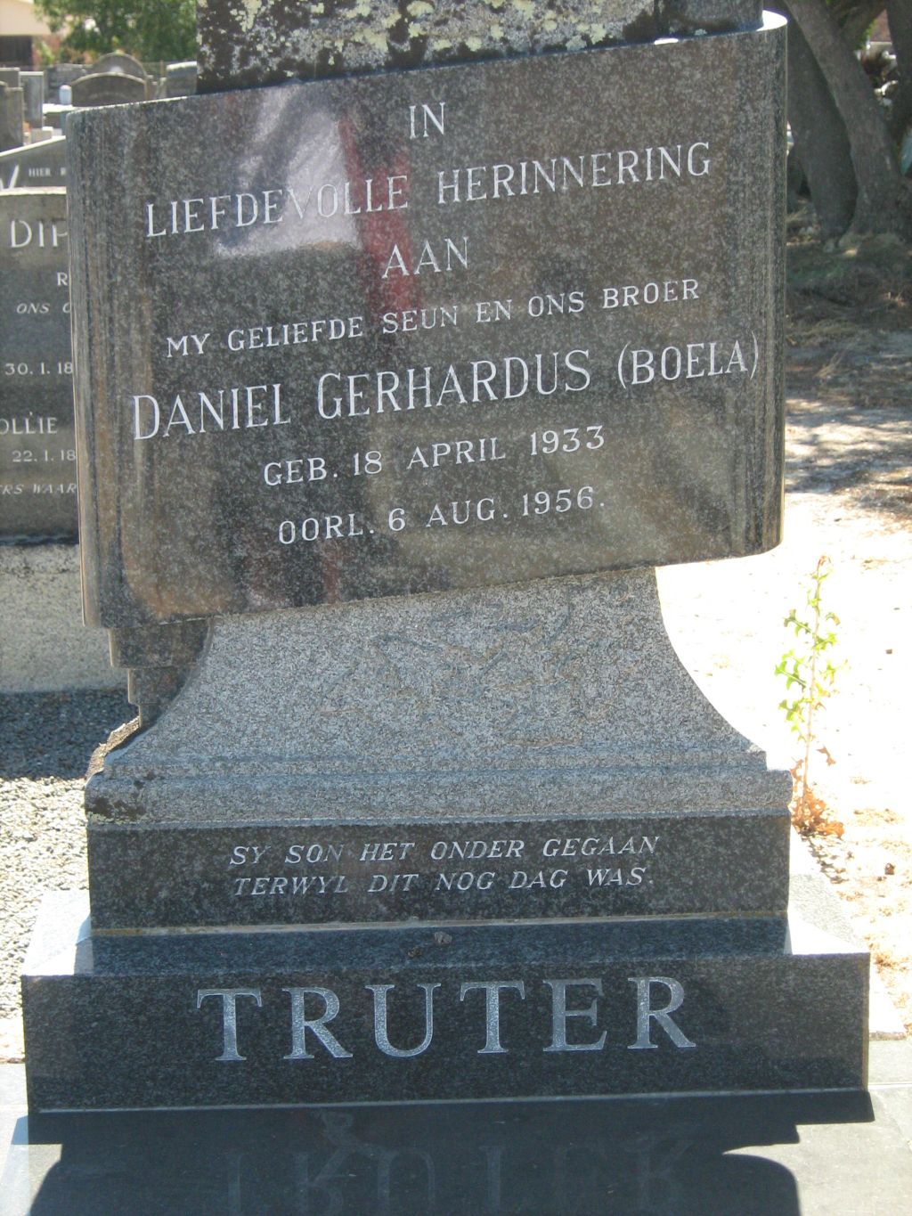 TRUTER Daniel Gerhardus 1933-1956