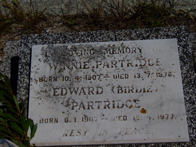 PARTRIDGE Edward 1907-1977 & Winnie 1907-1976