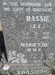 ERASMUS Rassie J.C. 1922-1989 & Marietjie M.M.E. 1928-2000