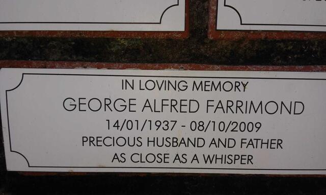 FARRIMOND George Alfred 1937-2009